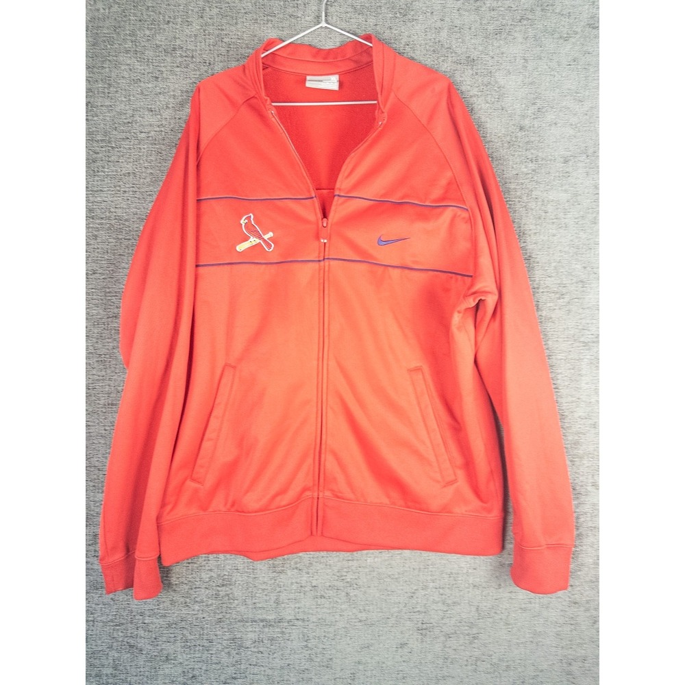 Nike Team St Louis Cardinals Embroidered Full Zip Track‎ Jacket Mens XL Red MLB